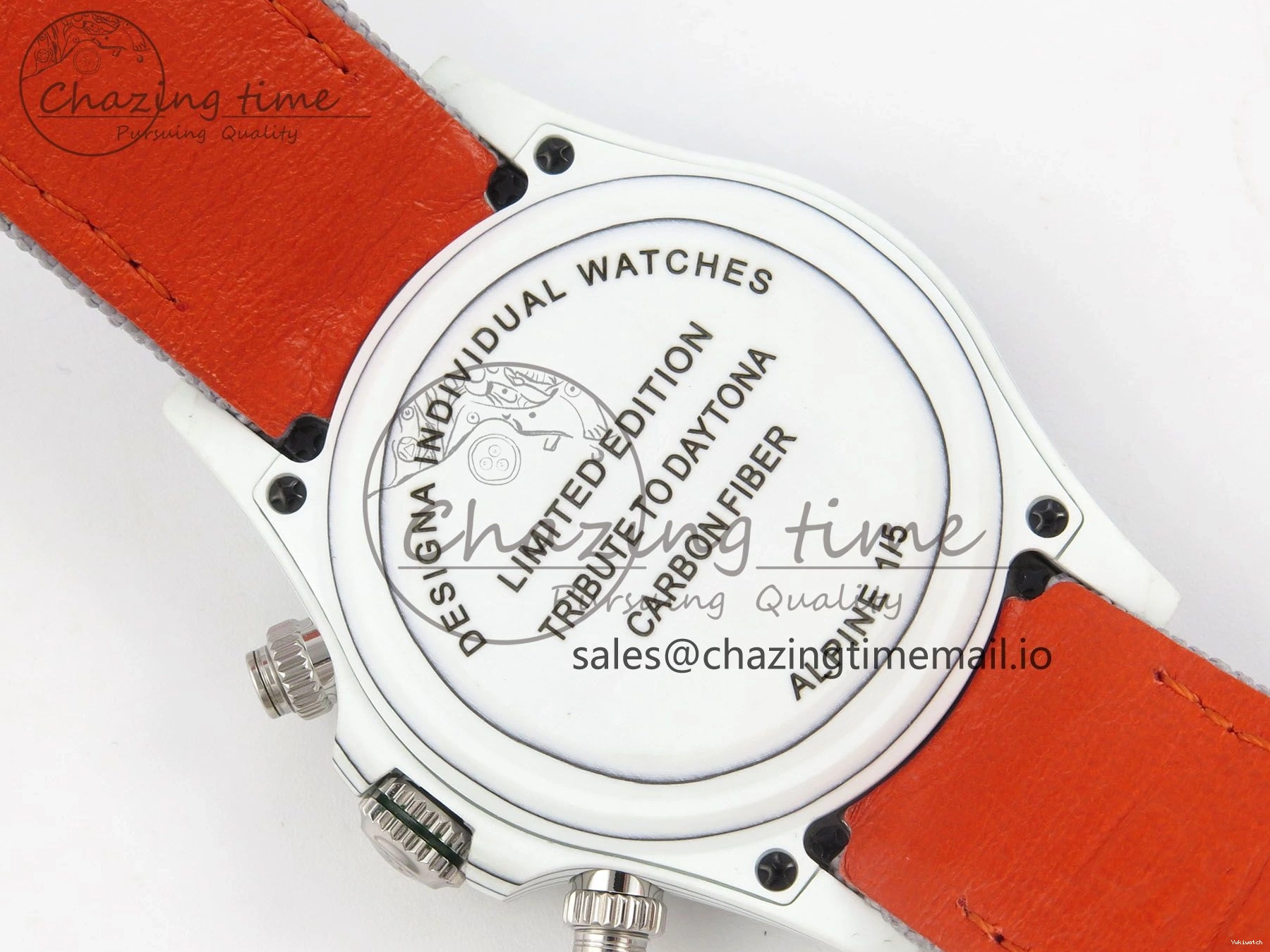 Grey Carbon Edition DIW on and White A7750 Nylon Case Daytona Strap Dial Bezel Green DIWF 0403